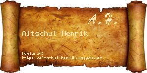 Altschul Henrik névjegykártya